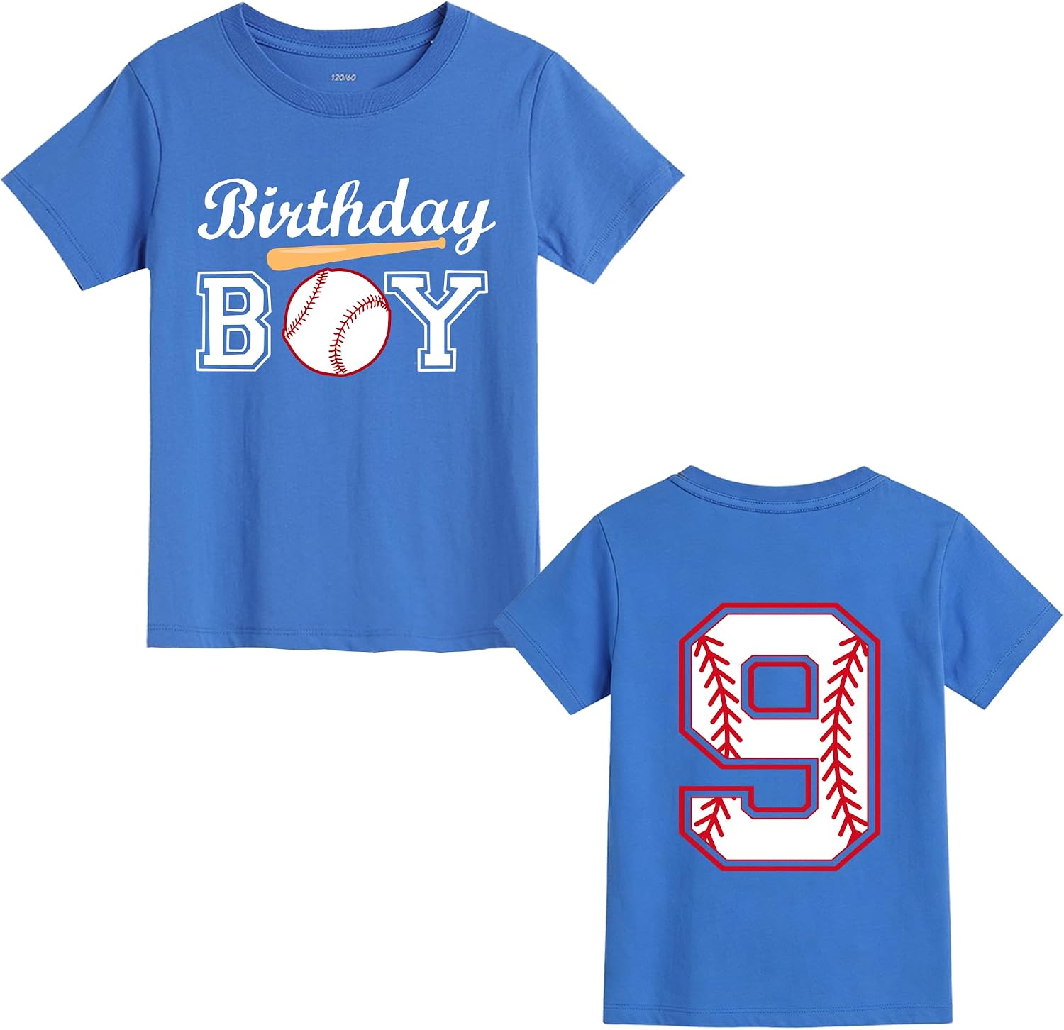 7-10th Birthday Boy Shirt Baseball Theme Cotton Short Sleeve Tee