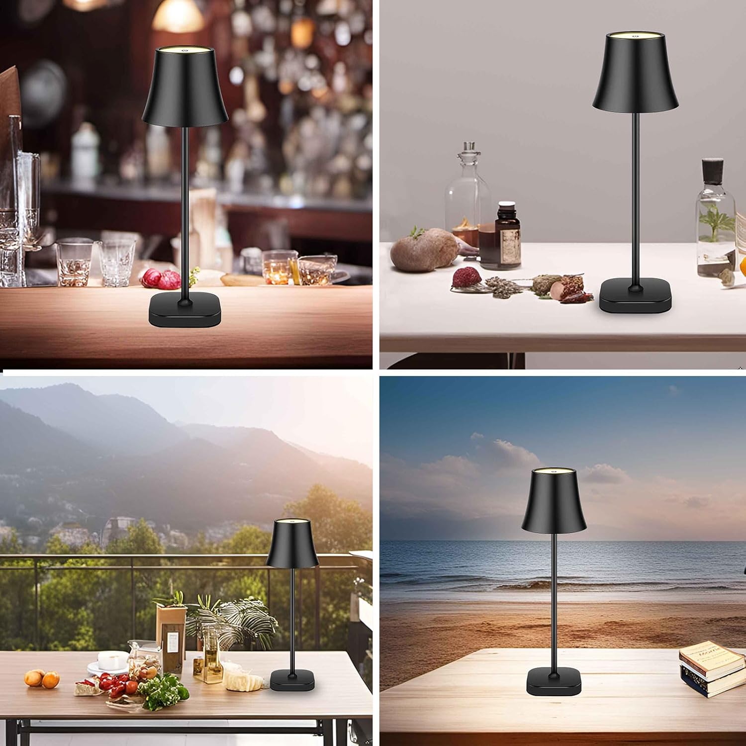 Table Lamps for Living Room Set of 2: Bedside Lamps for Nightstand: 5400mAh 72 Hours Battery Operated Rechargeable Cordless Table Lamp for Bedroom LED Dimmable Wireless Touch Desk Lamp