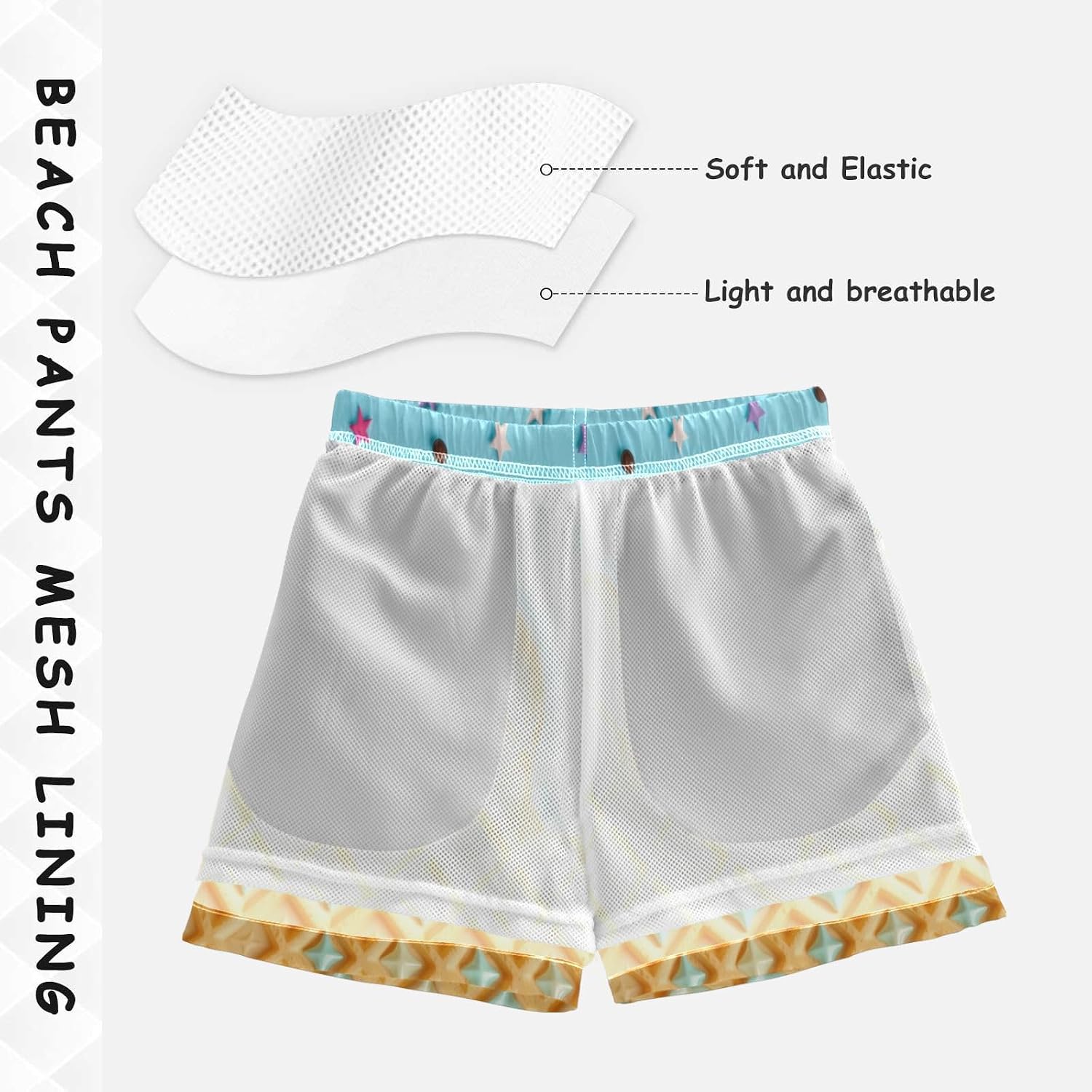 Boccsty Blue Ice Cream Boys Swim Trunks Baby Kids Swimwear Summer Toddler Beach Board Shorts 2T-XL