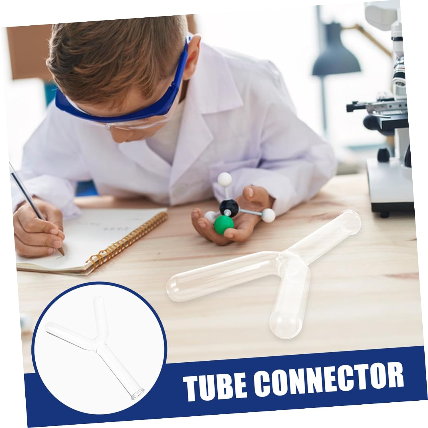 Science Test Tubes Lab Glassware Glass Connector Adapter Y-Shaped Tubing Connector