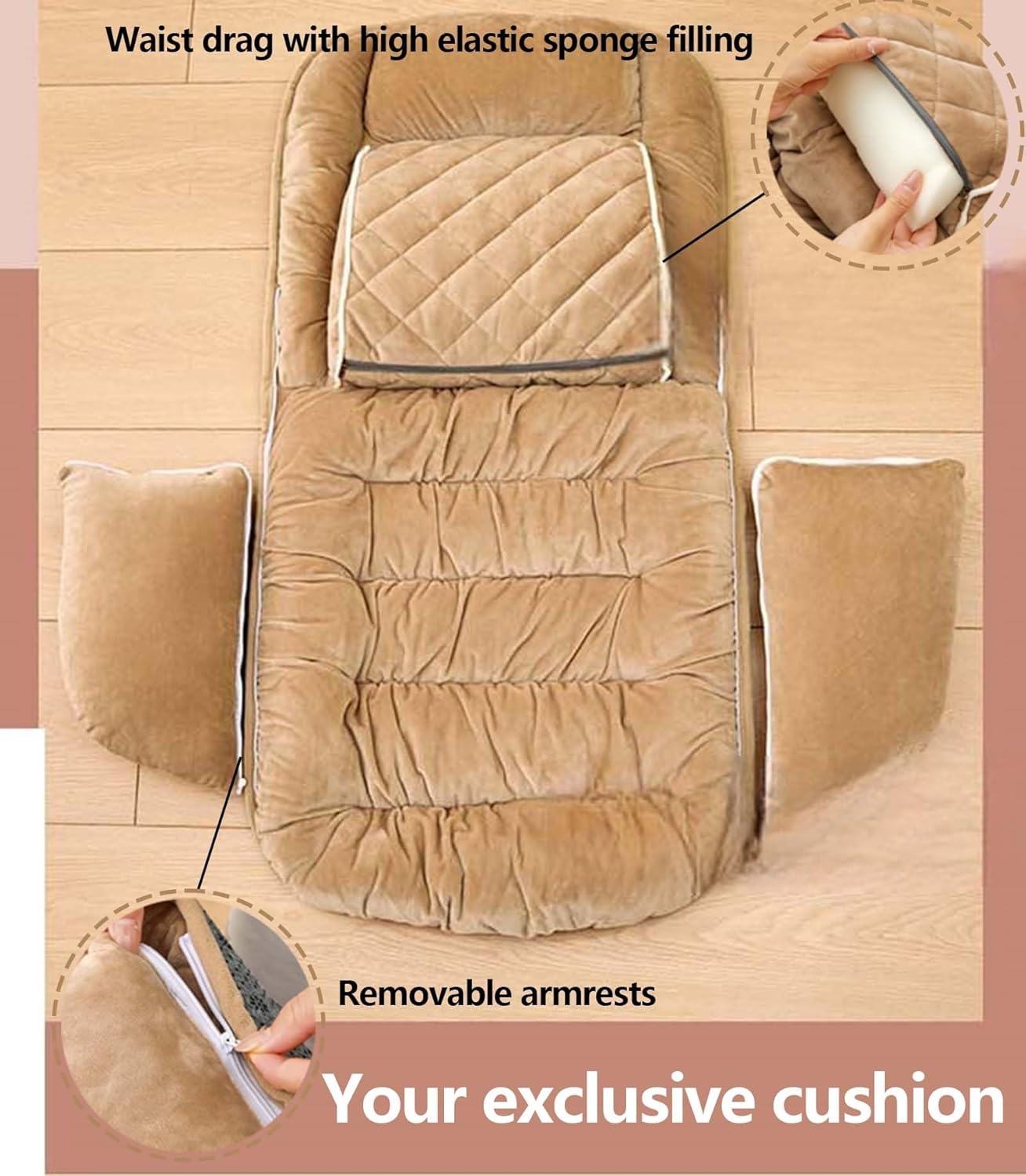 Office Chair Cushion for Desk Chair,Upgraded Lumbar Support Seat Cushion for Desk Chair Cushions for Dorm Desk Chair with Back(Red)