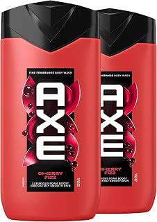 AXE Gel Douche Homme Ultime Cherry Fizz -12h de fraîcheur - parfum frais de pomme, eucalyptus, ambre et cerise - lot de 2x225ml