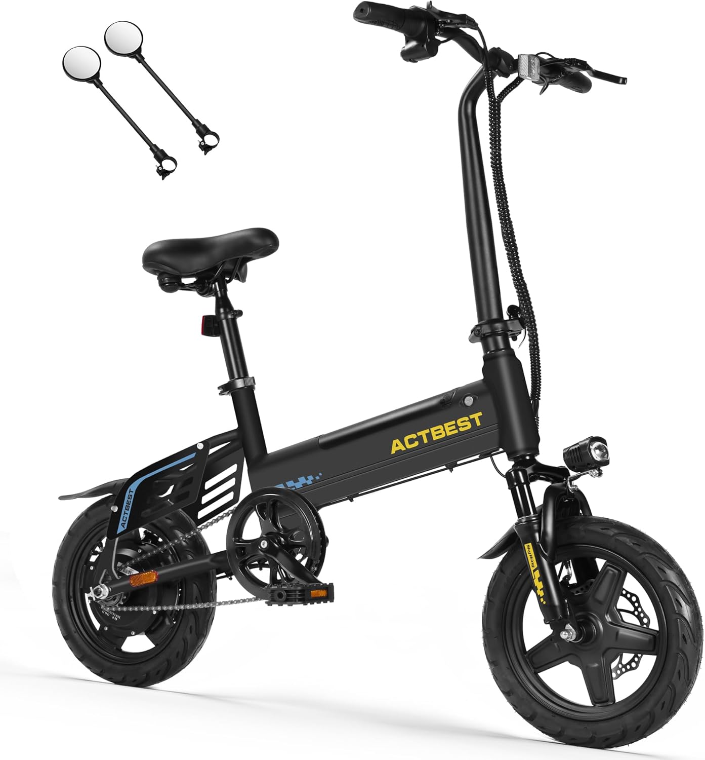 Electrical Bike for Adults 750W Peak Motor, 14-inch Folding Mini Ebike, E Bicycles with UL2849-Certificated 280.8Wh Constructed-in Battery, 26 Miles PAS Vary, Small E Bikes for Teenagers & Adults