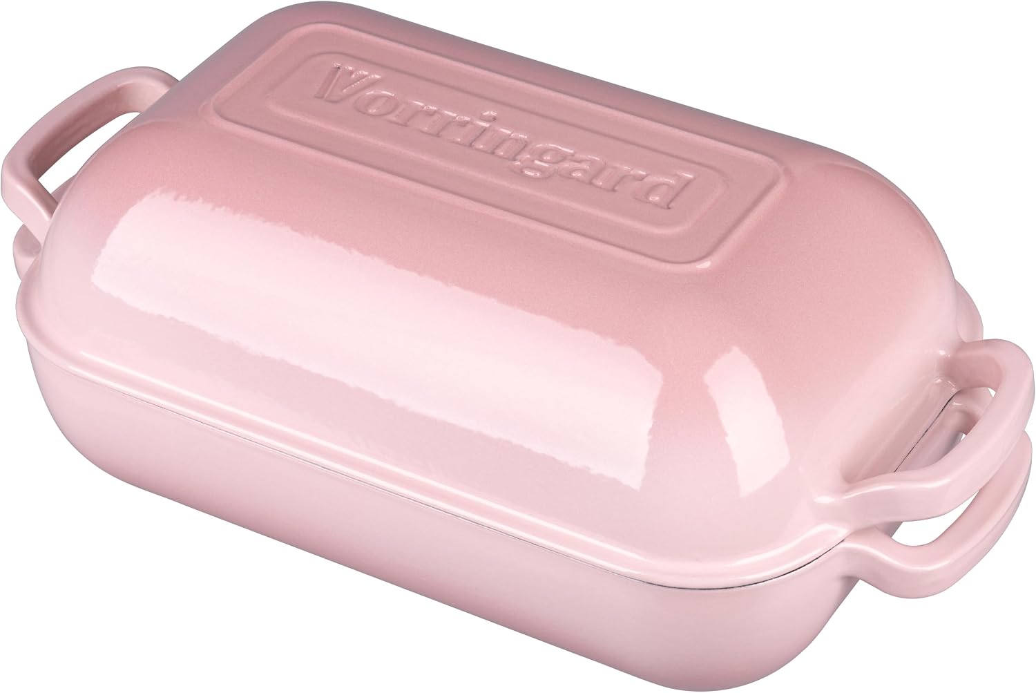 VORRINGARD Large Cast Iron Dutch Oven Dome Pot with Lid, Enameled Bread Oven, Bread Pan for Homemade Sourdough Bread Baking, 6QT, Pink