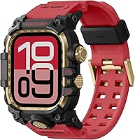 Vista 19 de amBand Funda Resistente con Banda para Apple Watch 45mm, Compatible con Apple Watch (iWatch) Series 9/8/7, Cubierta de Parachoques Anti-Shock