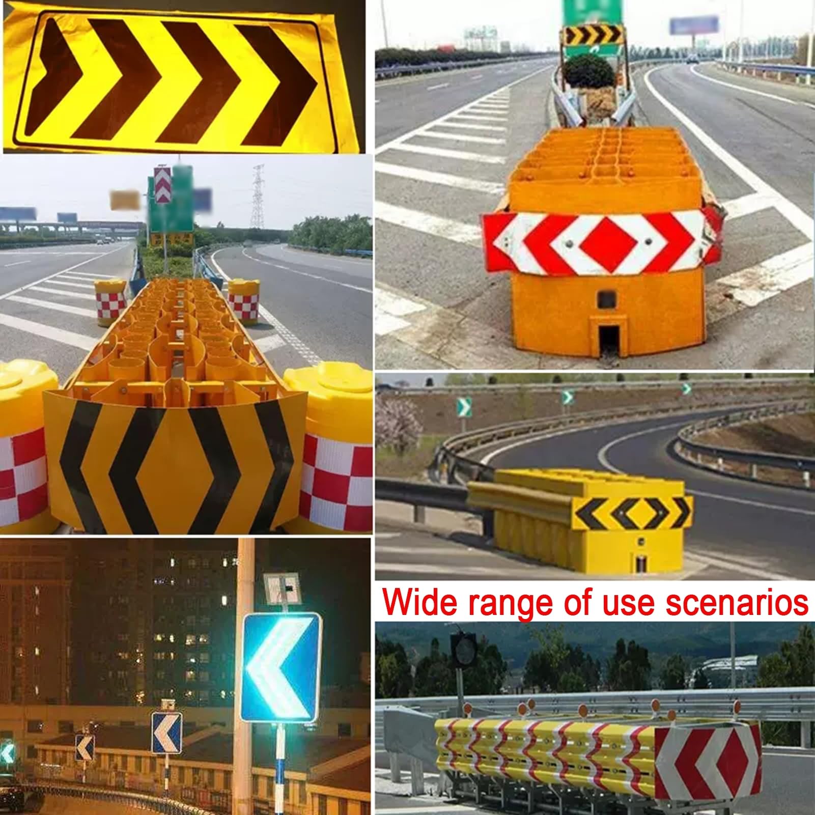 Cinta Reflectante de Flechas de 50 cm X 25 Metros, Cinta de Seguridad, Cinta de Advertencia, Pegatina Reflectante Autoadhesiva Impermeable, Amarilla Y Negra/Red Yellow