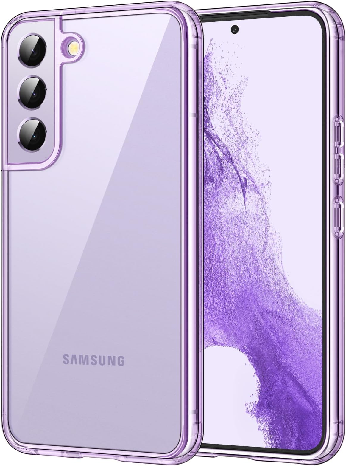 JETech Case for Samsung Galaxy S22 5G 6.1-Inch, Non-Yellowing Shockproof Bumper Protective Phone Cover, Anti-Scratch Hard PC Back (Purple)