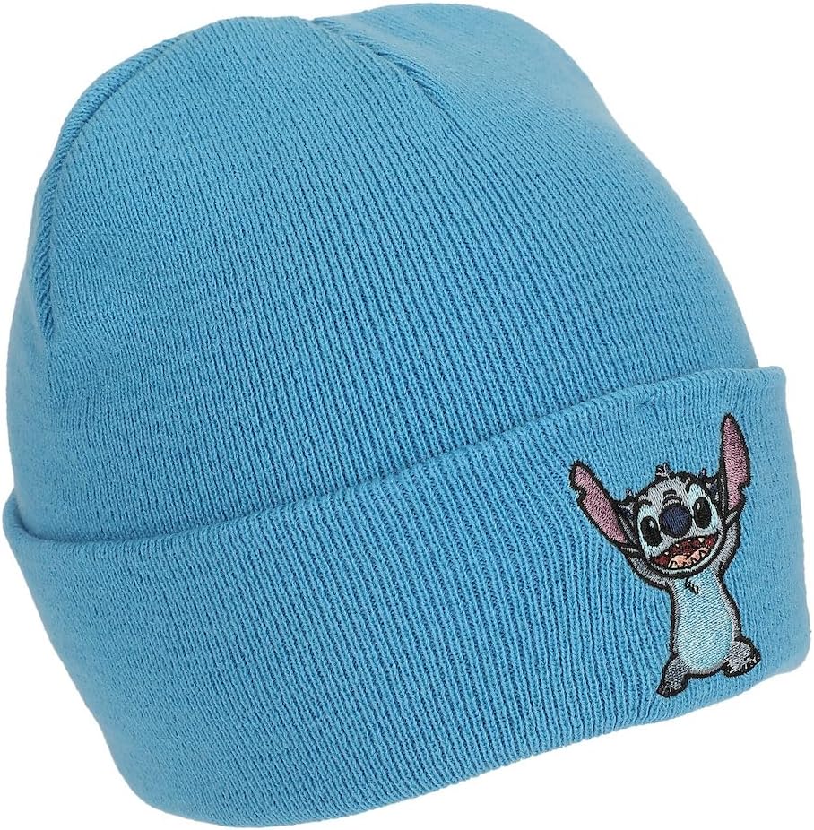 Lilo & Stitch Stitch Embroidery On Acrylic Knit Standard Cuff Beanie - Image 3