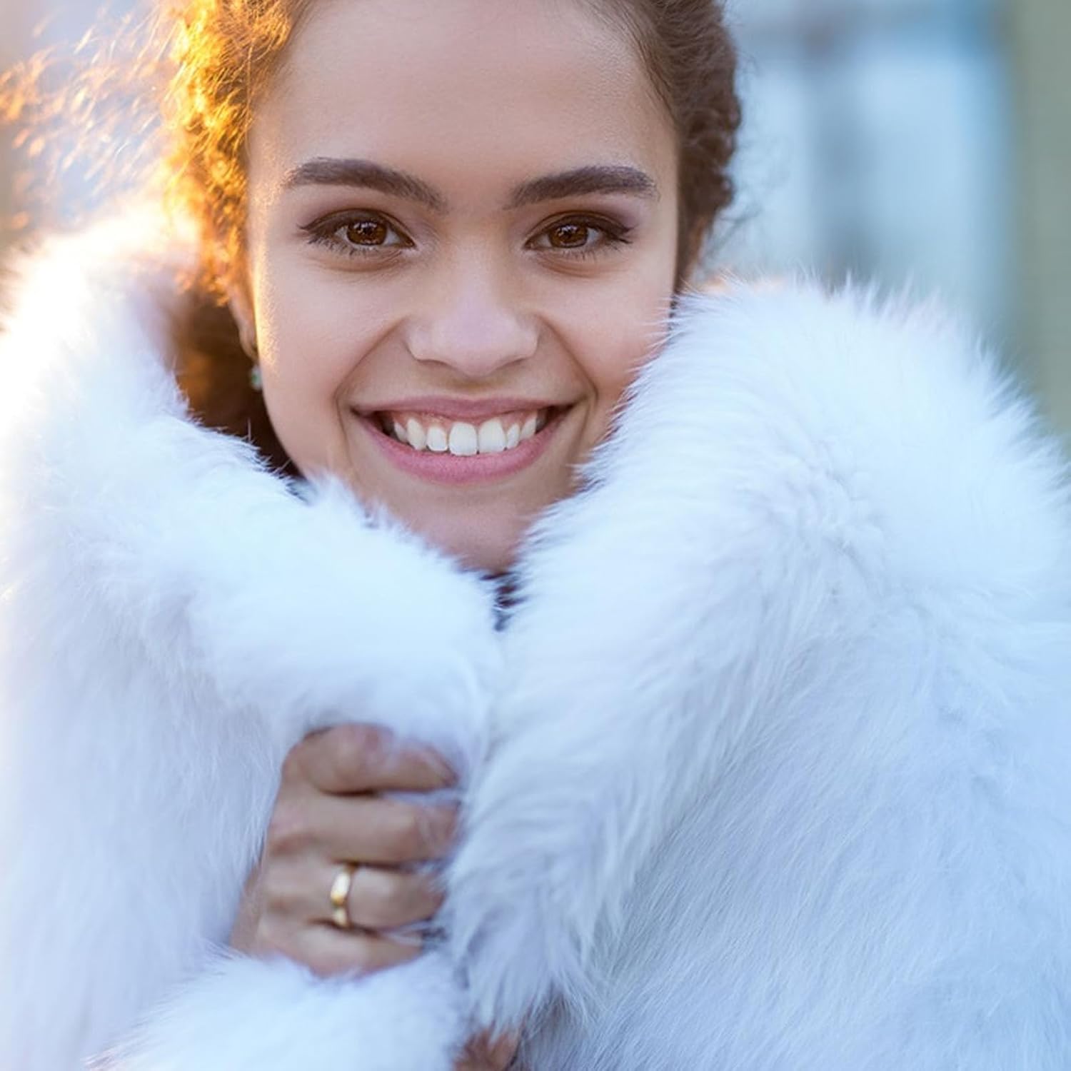 Faux Fur Collar Scarf Stole for Women's Ladies Neck Warmer Winter Fluffy Scarves Wrap Shawl - Image 7