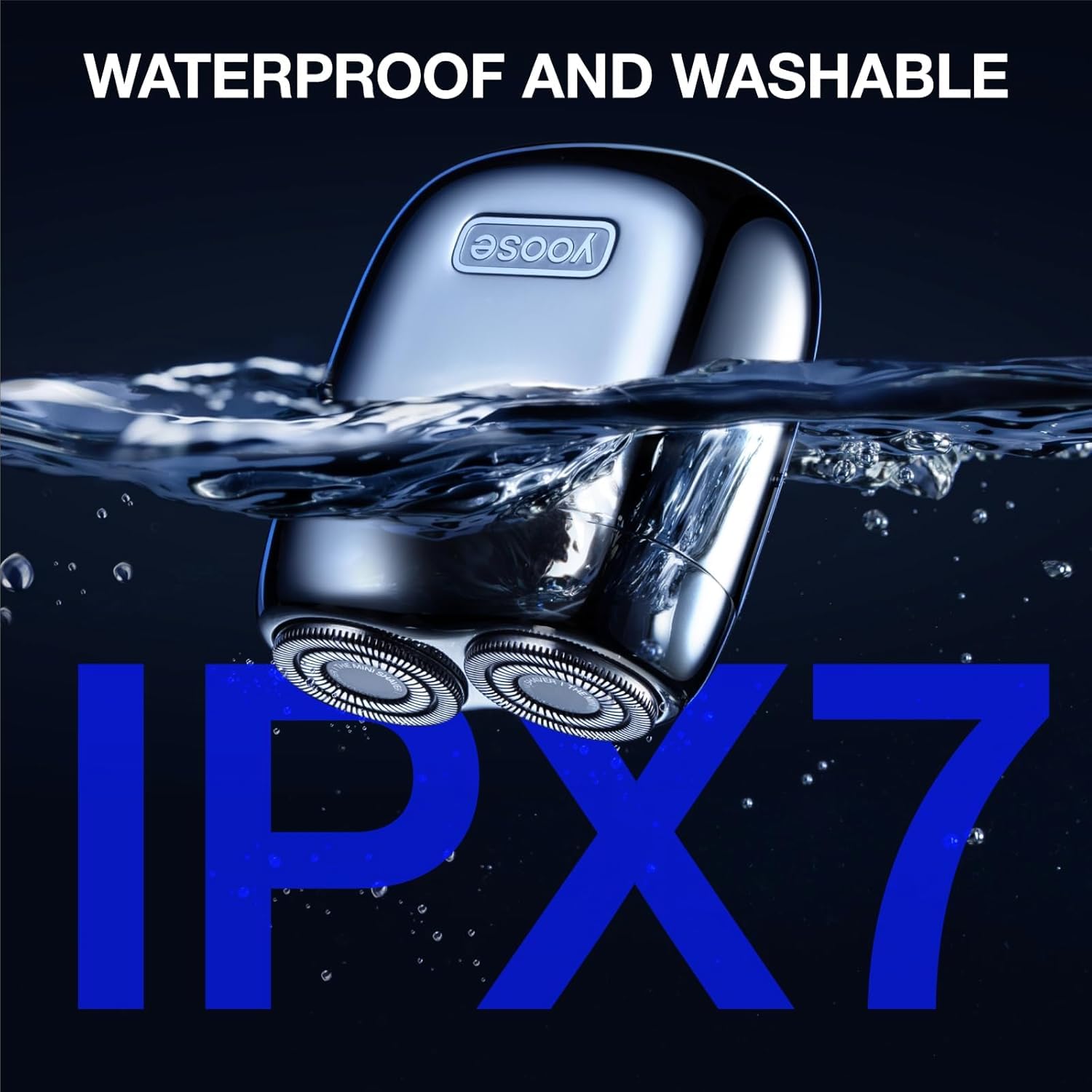 yoose MINI Rasierer Herren elektrisch, Elektrorasierer Herren aus Legierung, IPX7 wasserdicht elektrischer Rasierer Herren mit 8000rpm Motor, Typ-C-Kabel und magnetischer Doppelring-Scherkopf