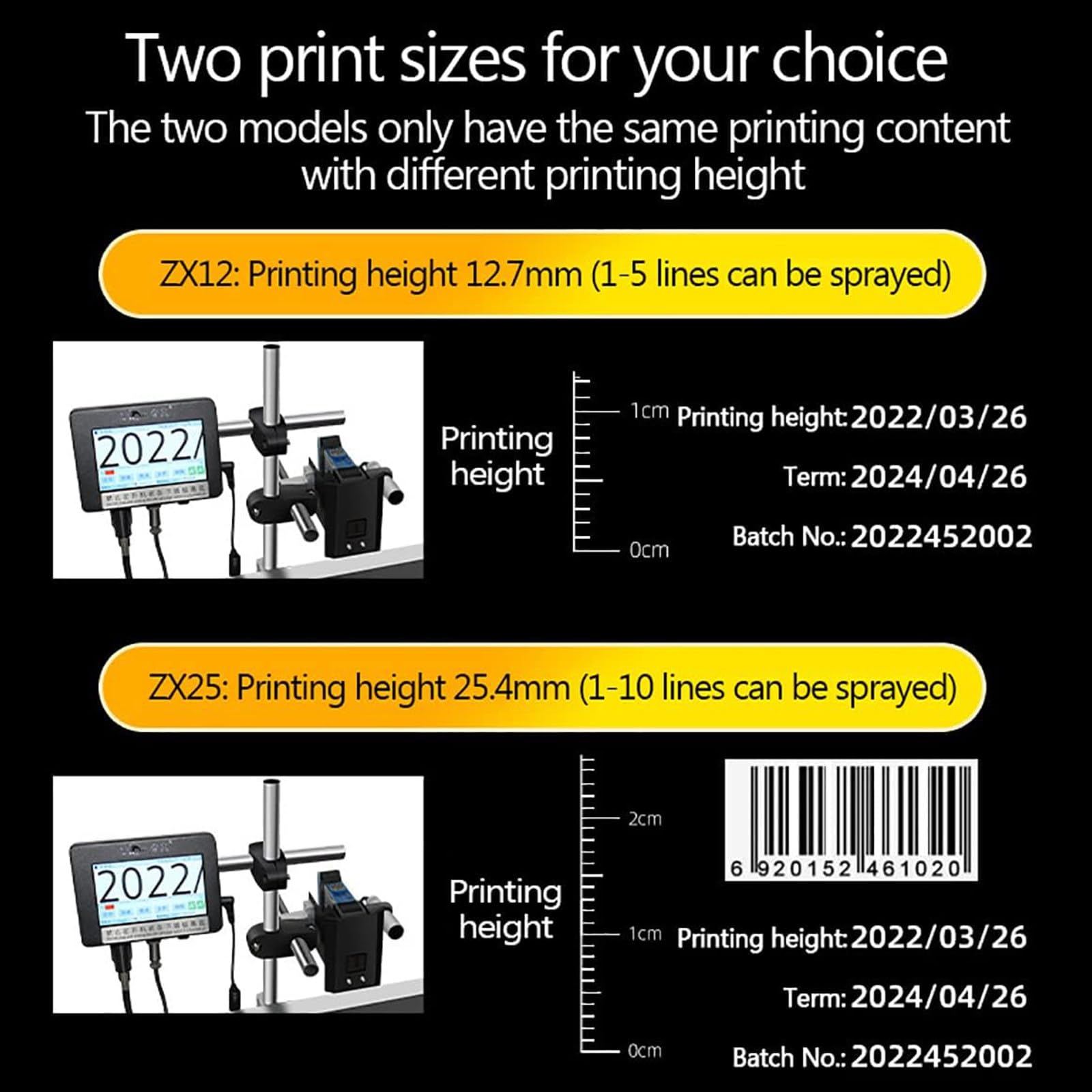 Itページ 12.7mm/25.4mm Automatic Inkjet Coding Machine,Industrial