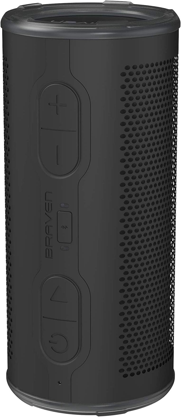 BRV-360 IP67 Waterproof Bluetooth Speaker Ideal for Backpacks 5000 mAh Battery to Charge Smartphone - Black