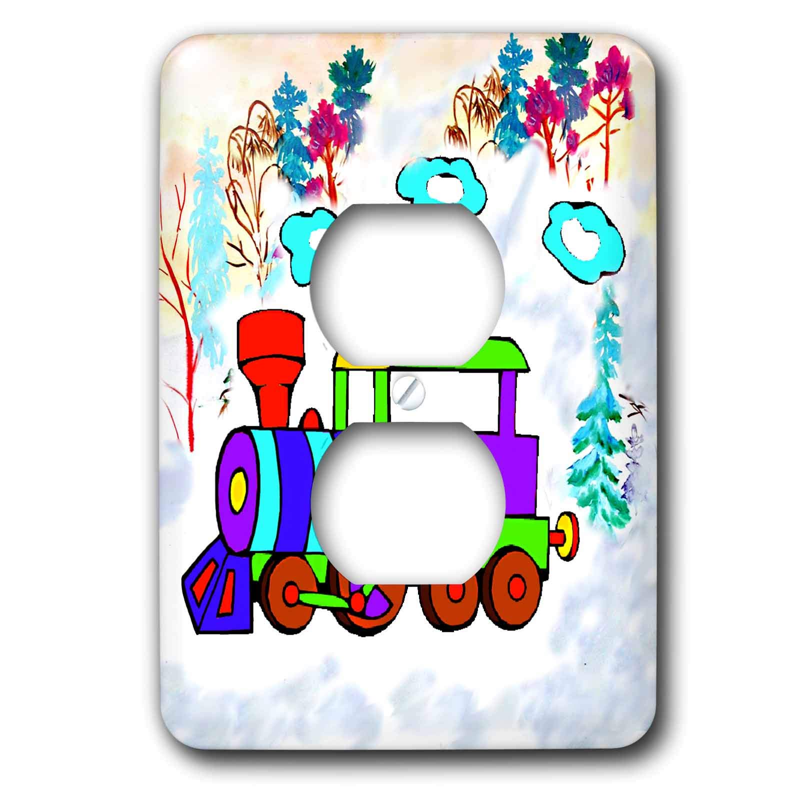 Kids Chootrain cache de sortie 2 prises 3dRose lsp_1301_6 contre électrocution