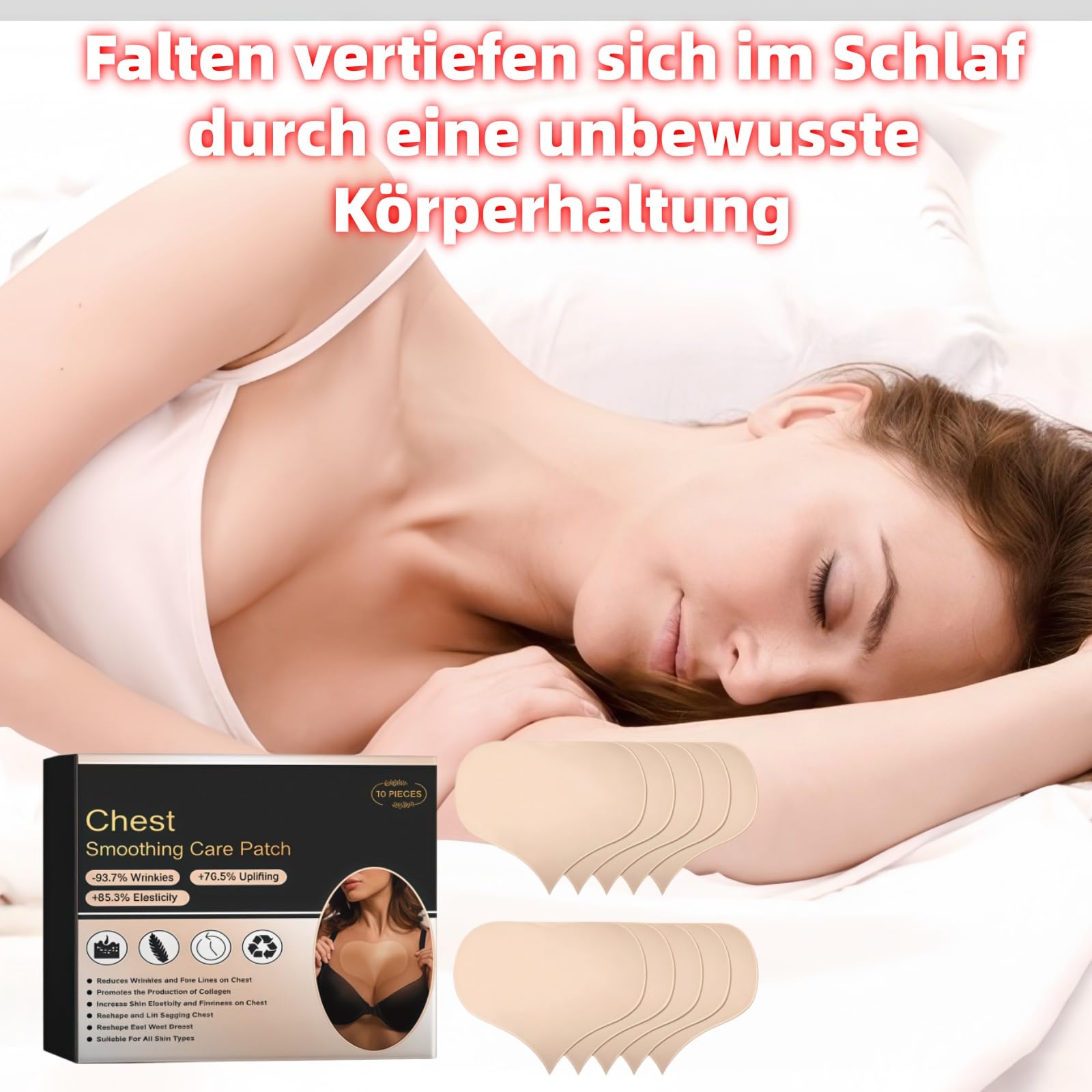 20 Stück Dekoltee Pads Antifalten Brustpads Herzform Transparent Pads Antifalten Dekollete Anti Falten Pad Haut Straffer Und Glatter Für Pflege Zu Hause Unterwegs