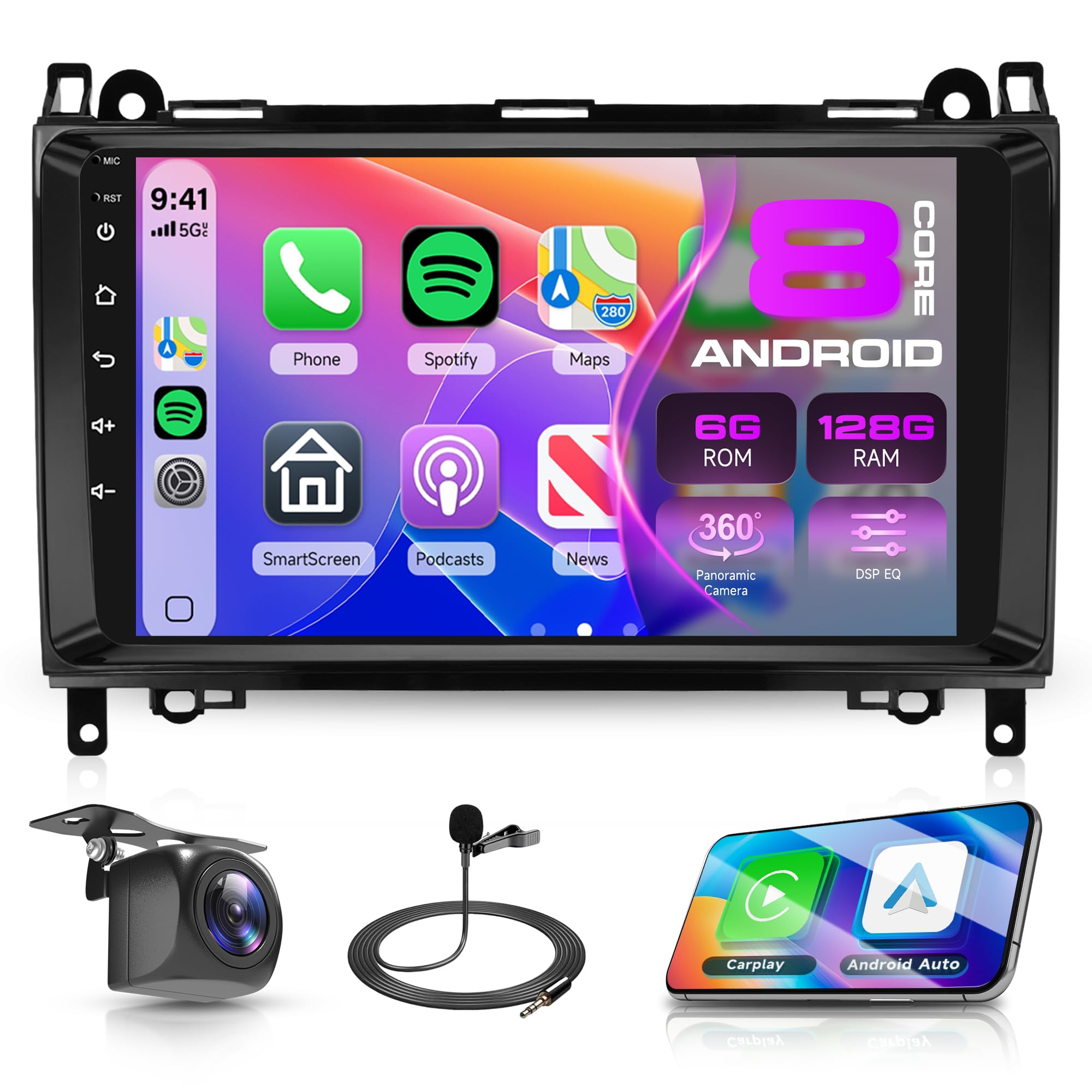 Autoradio Android Mercedes Sprinter Vito écran tactile 9 pouces Bluetooth - 8