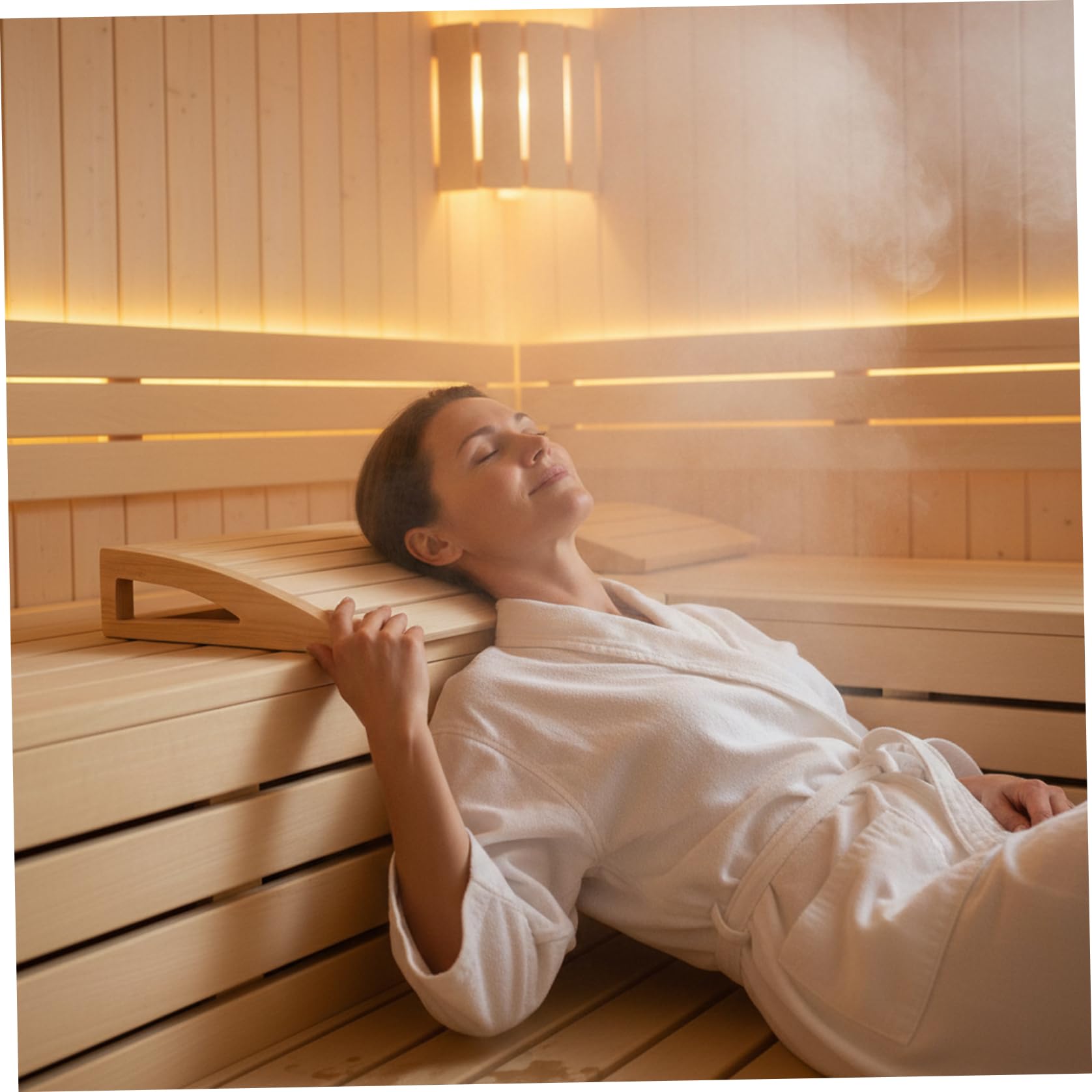 Almohada De Sauna Reposacabezas De Sauna Hueco para Relajación Almohada De Madera Soporte Ergonómico para El Cuello para Hombres Y Mujeres Beige