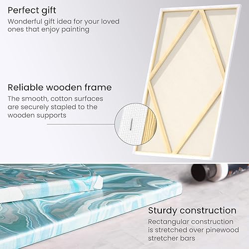 Miniatura 58 de Arteza Lienzo estirado de 8x10, 100% algodón (Juego de 12)