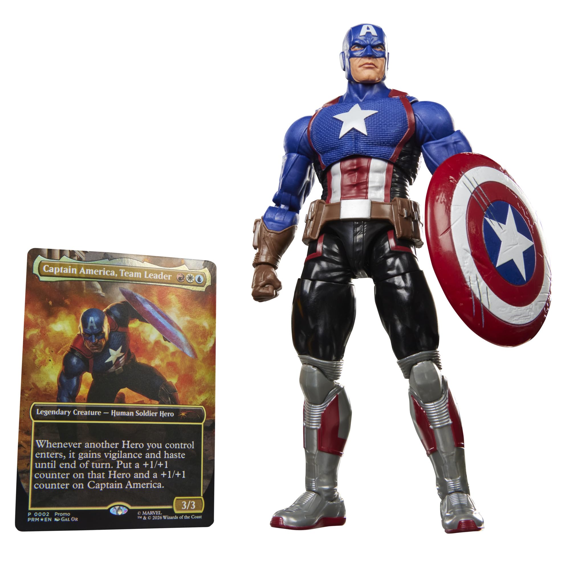 Marvel Legends Series Marvel Super Heroes Magic: The Gathering Captain America (Avengers: Twilight), 15-cm Action Figure Toy plus Exclusive Foil Collectible Card Game Trading Card