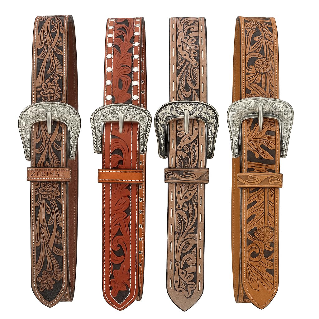 Zerimar Gürtel mit Gravur aus Rindsleder | Breite 38 mm | elegante Schnalle | Premium Lederband