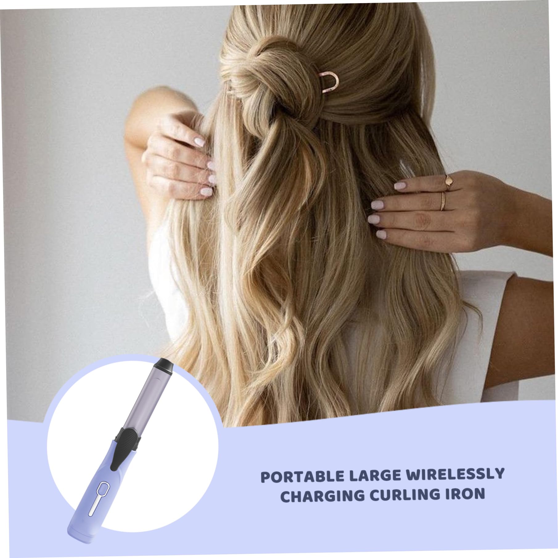 Fer à friser sans fil, fer à boucles de voyage portable avec 3 réglages de température, chauffage des années 30, courtillage cheveux sans fil rechargeable pour coiffure courte, 7, 9x1.4