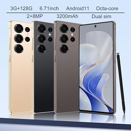 Miniatura 2 de Teléfono desbloqueado con 3G+128G, teléfono Android 4G LTE Dual Sim, pantalla HD de 6.71 pulgadas, batería 3200mAh, 2MP+8MP, teléfono inteligente