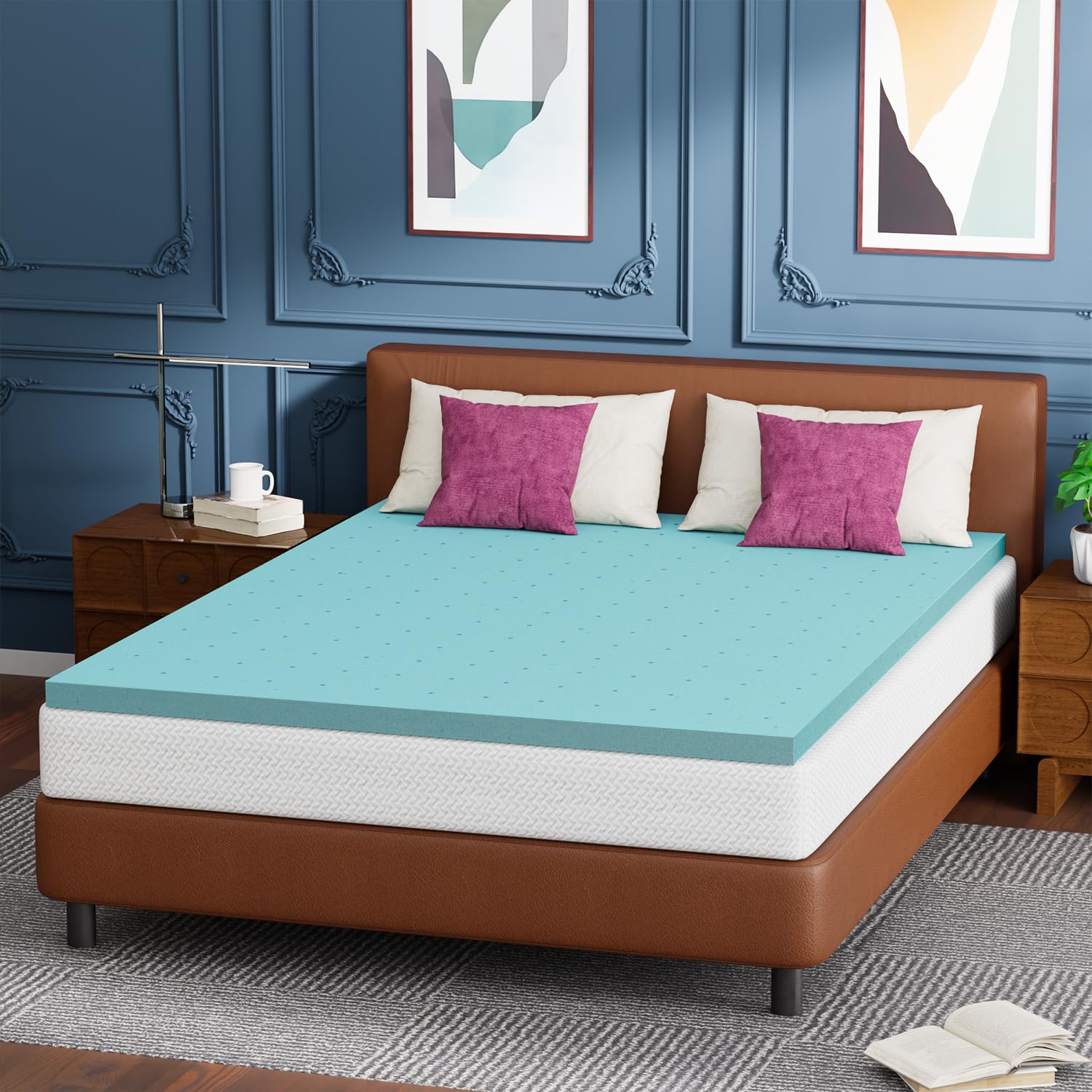 FDW 6 inch Queen Mattress Gel Memory Foam Mattress for Cool Sleep,Medium Firm,with 2 Inch Gel Memory Foam Topper Set/,Pressure Relief,CertiPUR-US Certified (Queen)