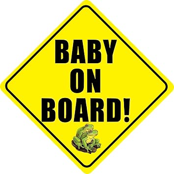 Baby on Board Vinyl Decal Sticker Multiple Design for Car Truck SUV Windows Bumper - 5" x 5" Green Frog