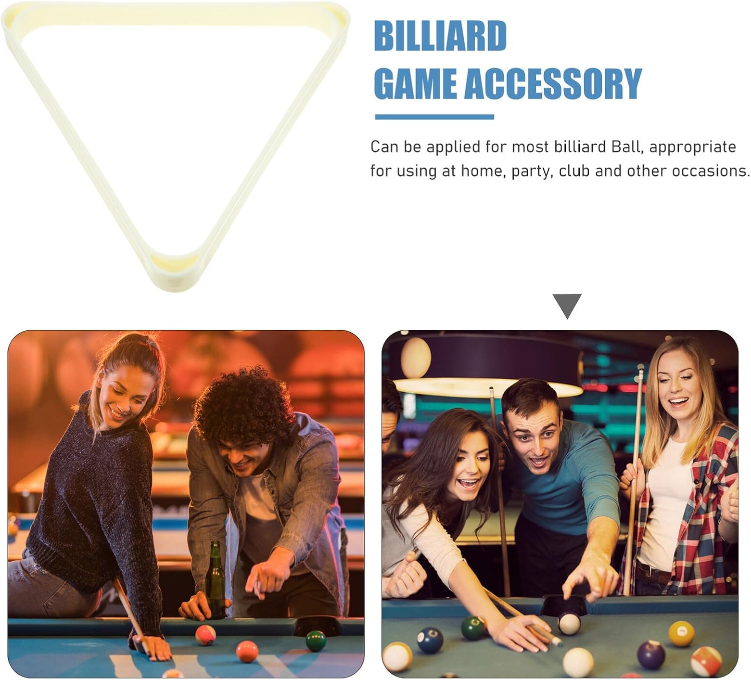 Stable Billiard Ball Storage Rack Abs White Triangle Holder for Standard Pool Table Balls Snooker and Nine-ball Accessory Suitable for Home Party Club Use