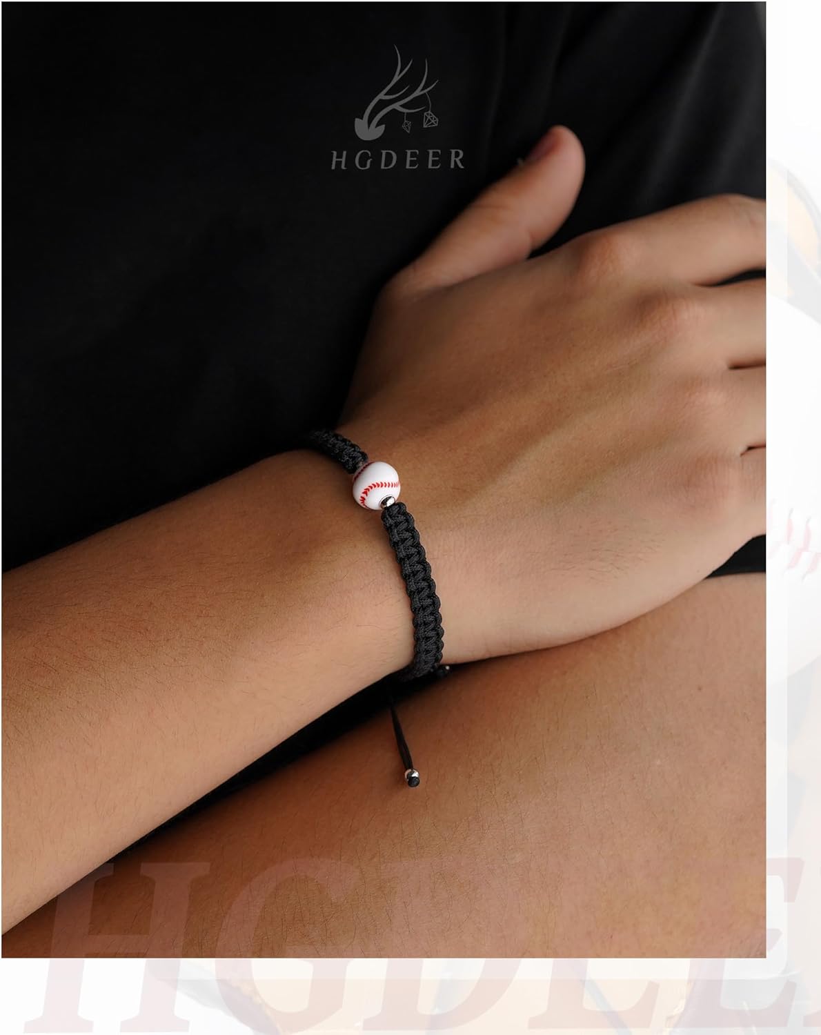 HGDEER Baseball Basketball Bracelet, Adjustable Braided, Baseball Basketball Gifts for 7-18 Year Old Teens, Teams, Son, Grandson Brother Ideas - Image 3