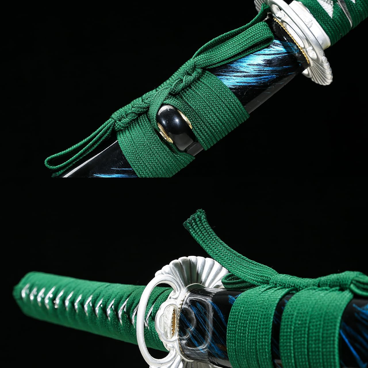 Kamaiwo-1045/1060 Handmade Hand Forged Authentic,Japanese Katana Samurai Swords are a Unique Gift for Men - Full Tang High Carbon Steel Makes a Memorable for Martial Arts Collectors,Blue - Image 4