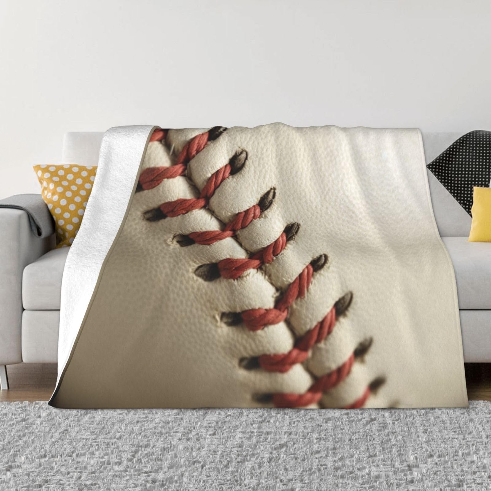 Couverture flanelle baseball plaid micro polaire douce couverture chaude canapé lit 152x127