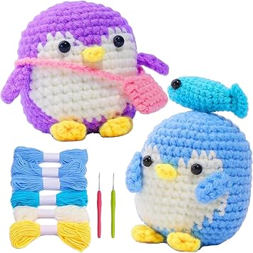 Crochet Kit - wo-obles Crochet Kit | Wobbles Crochet Animal Kit | Stuffed Animal Beginner Crochet Kit for Adults | Beginner Crochet Kit for Adults with Step-by-Step Video Tutorials
