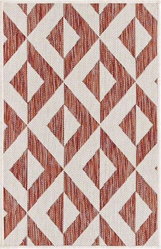 Vista 375 de Unique Loom Unique Loom Outdoor Collection - Alfombra de área - Napa (3 pies 3 pies, redonda, amarillo y aguamarina/amarillo)