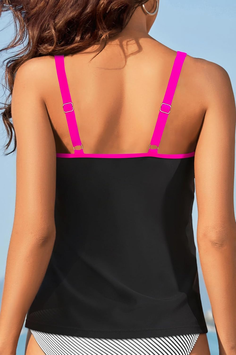 Womens Tankini Tops Only - Modest Swimsuit V-Wired Swim Top Swimwear Tummy Control Bathing Suit No Bottom 2025 - Image 2
