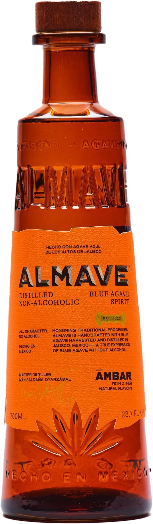 Almave Ambar Non-Alcoholic Blue Agave Spirit – The First Premium Tequila Alternative Made with Blue Agave – Handcrafted in Jalisco, Mexico