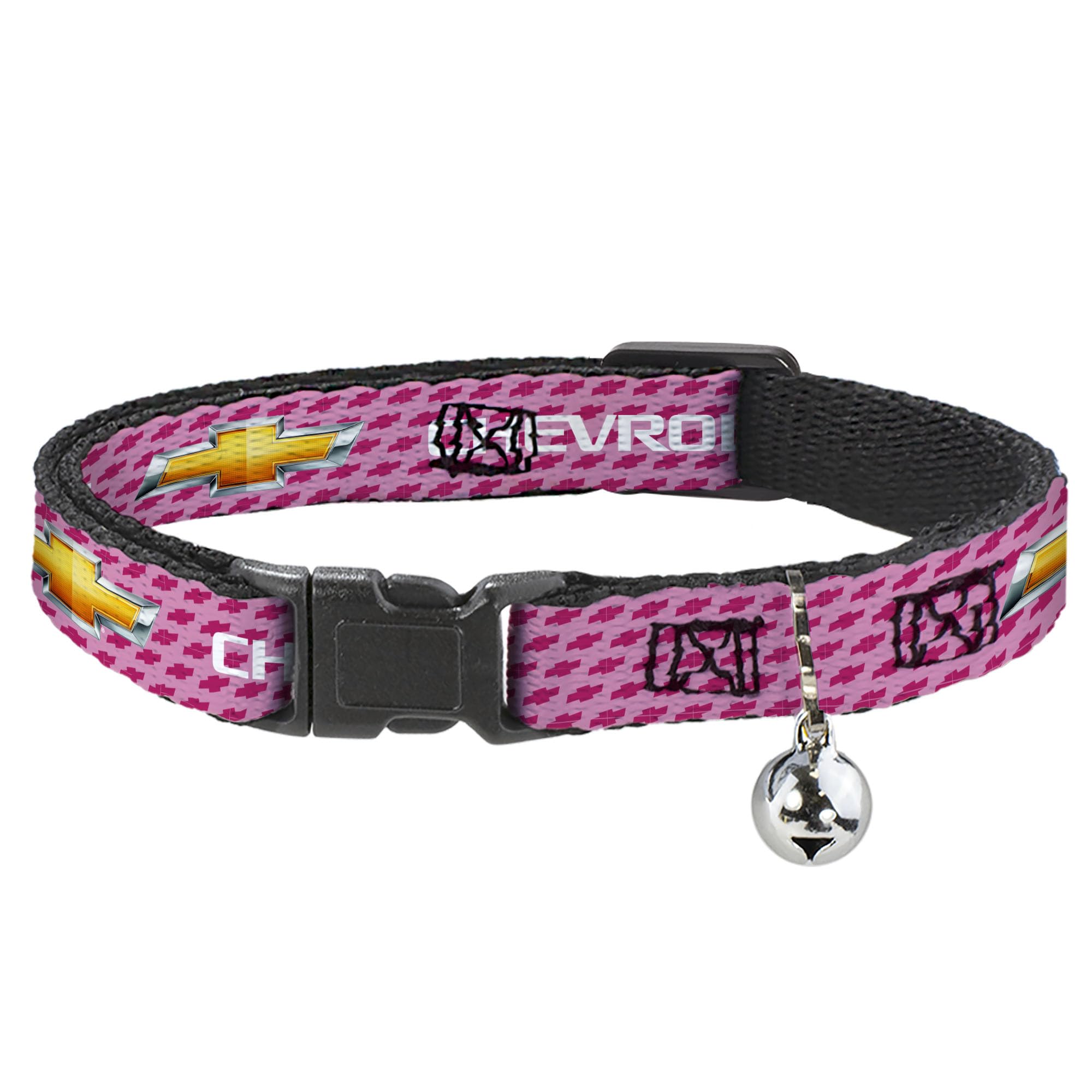 Cat Collar Breakaway Chevy Gold Bowtie Logo Pink 8 to 12 Inches 0.5 Inch Wide