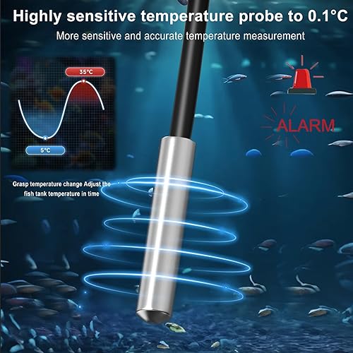 Miniatura 4 de Termómetro para refrigerador, alarma para congelador, termómetro digital para congelador con sensor adicional, alarma de alta y baja temperatura (1,