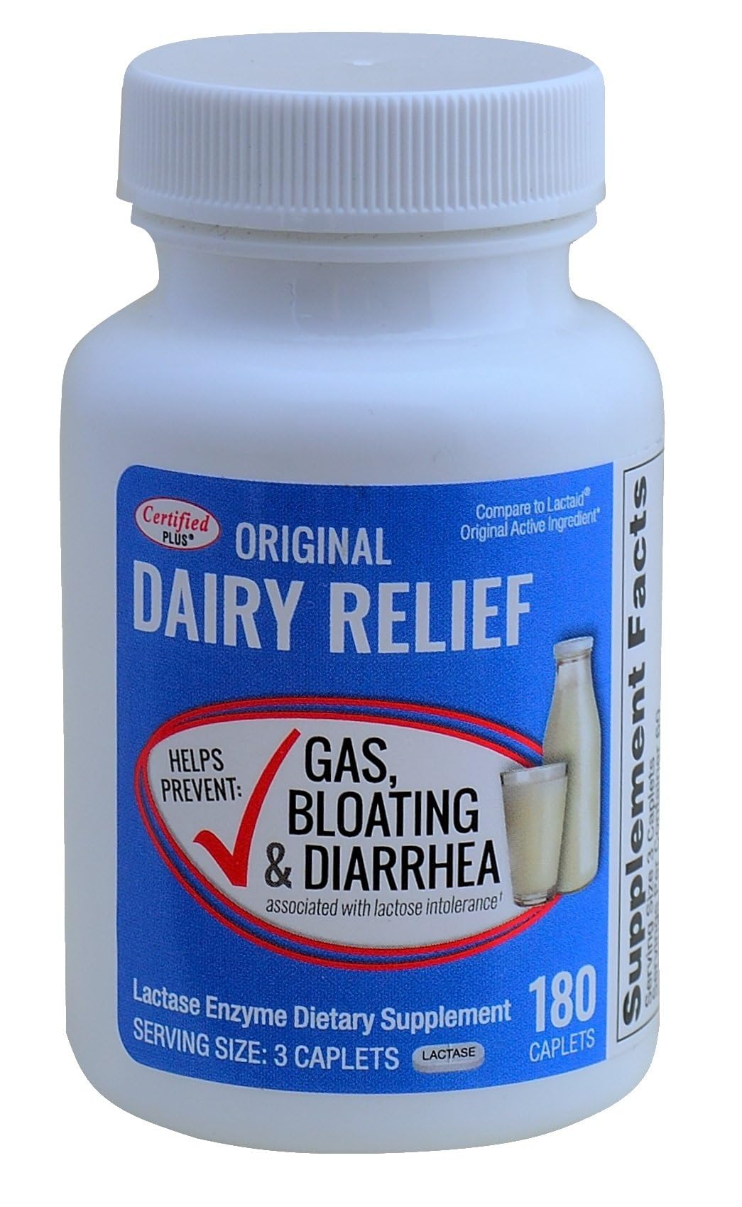 Dairy Relief Lactase Enzyme 360 Caplets Original Strength 3000 FCC — Amazon image 6