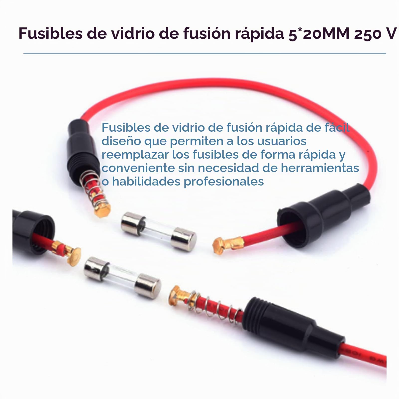 24 Valores 240 Piezas250v Fusibles De Vidrio De FusióN RáPida Kit 5x20 Mm 0.1/0.2/0.25/0.3/0.5/0.75/1/1.5/2 /2.5/3/3.15/4/5/6/6.3/7/8/10/12/15/20/25/30A Con Una Caja De PláStico Transparente