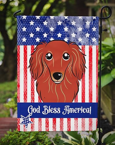 Vista 448 de Caroline's Treasures BB2171GF American Flag and Border Collie Garden Flag Mailbox Flag Decorative Yard Flag Banner Outside Patio Artwork Yard Flower