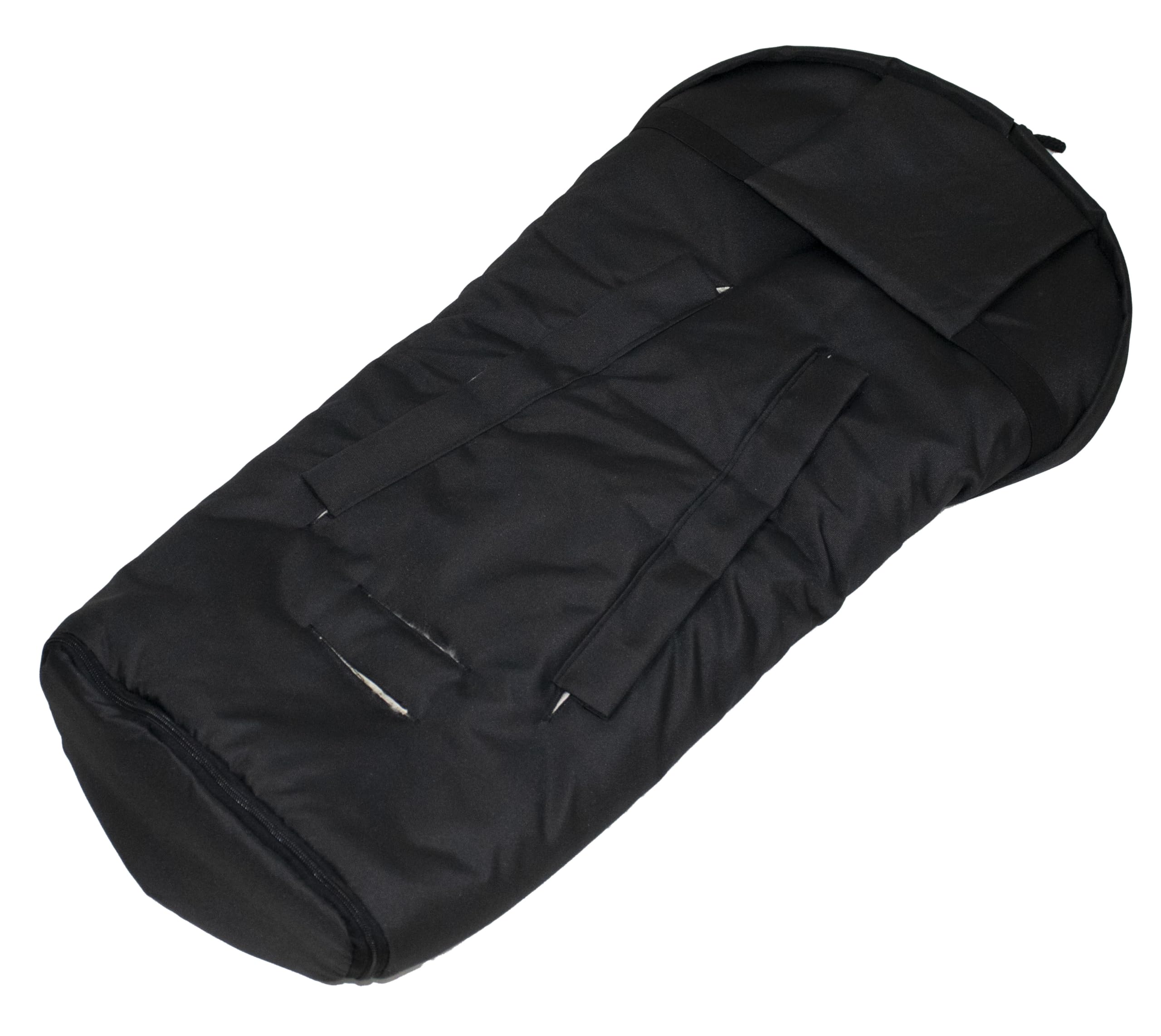 Reissner Lammfelle | Baby Fußsack ESKIMO | echtes Merino Lammfell | Mumienform | mit Reißverschluss | für Kinderwagen Buggy & Stroller | schwarz