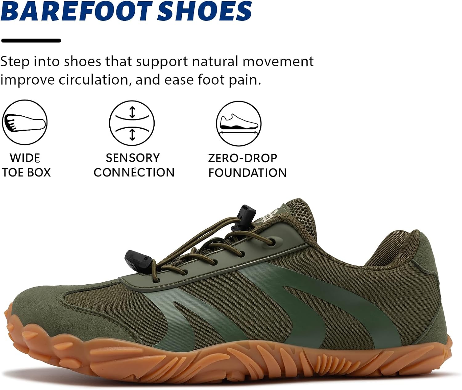Barefoot Shoes Womens Mens,2025 New Casual Sneakers for Women,Zero Drop Wide Toe Box Shoes Men,Non-Slip Breathable&Comfortable Minimalist Trail Running Shoe for Walking Hiking Gym Workout - Image 3