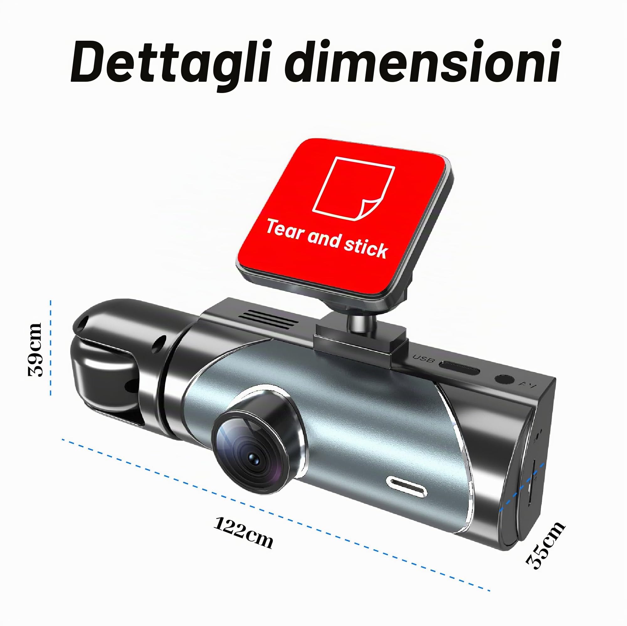 Dash Cam Auto Senza Fili per Ford Puma ST Line/ST Line X, Scheda SD da 64 GB Schermo da 3,16" 5G WiFi & Controllo App Dashcam,3 Canali Dash Cam Auto