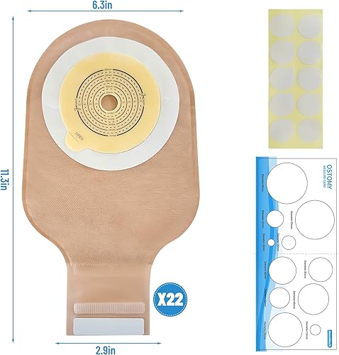 Miniatura 8 de 22 bolsas de colostomía suministros de ostomía, bolsa de ostomía drenable de una pieza para adultos con cierre, bolsa de urostomía de corte de 15 a