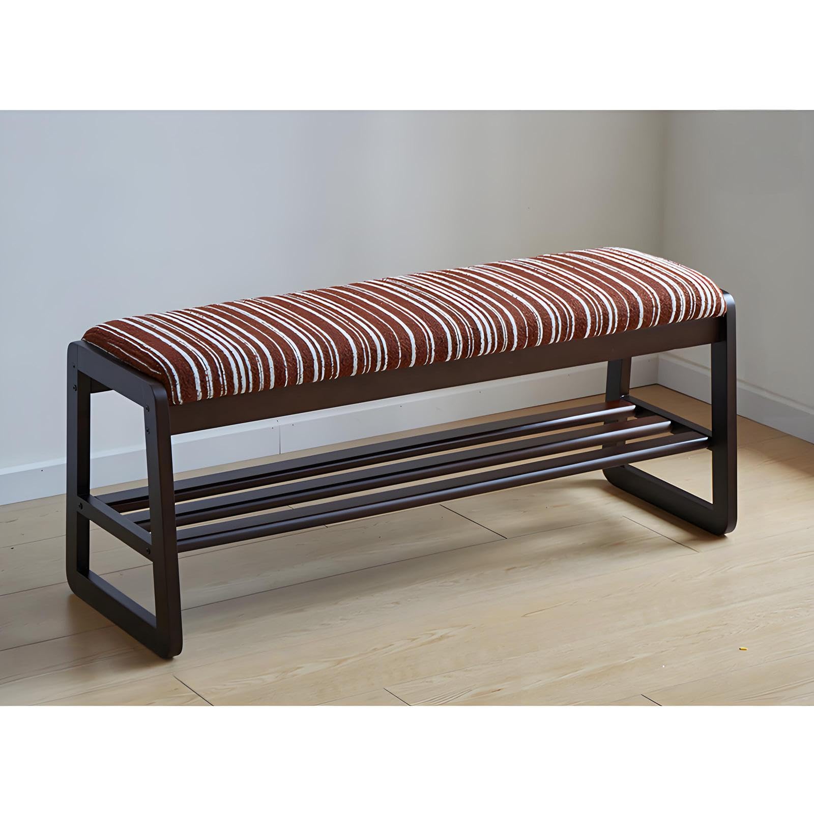 LWJSOCP Upholstered Entryway Bench with Solid Wood Frame Stylish Shoe rage Ottoman for Hallway & Living Room Functional Seating & rage Solution