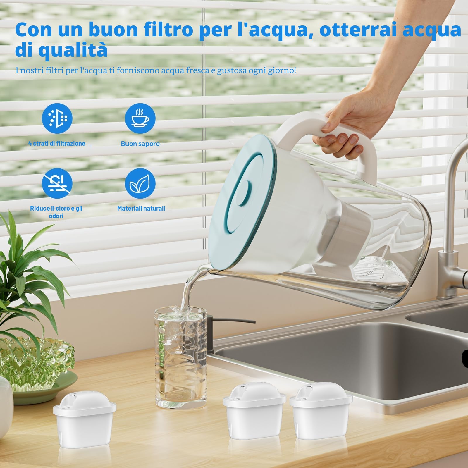 BREAUILL Cartucce Filtro Dell'acqua, Compatibile Con Brita Maxtra Pro All-in-1, Maxtra+ Plus, Compatibile Con Brita Marella Bollitore, Filtro By BREAUILL, Riducono Odori e Impurità (6)