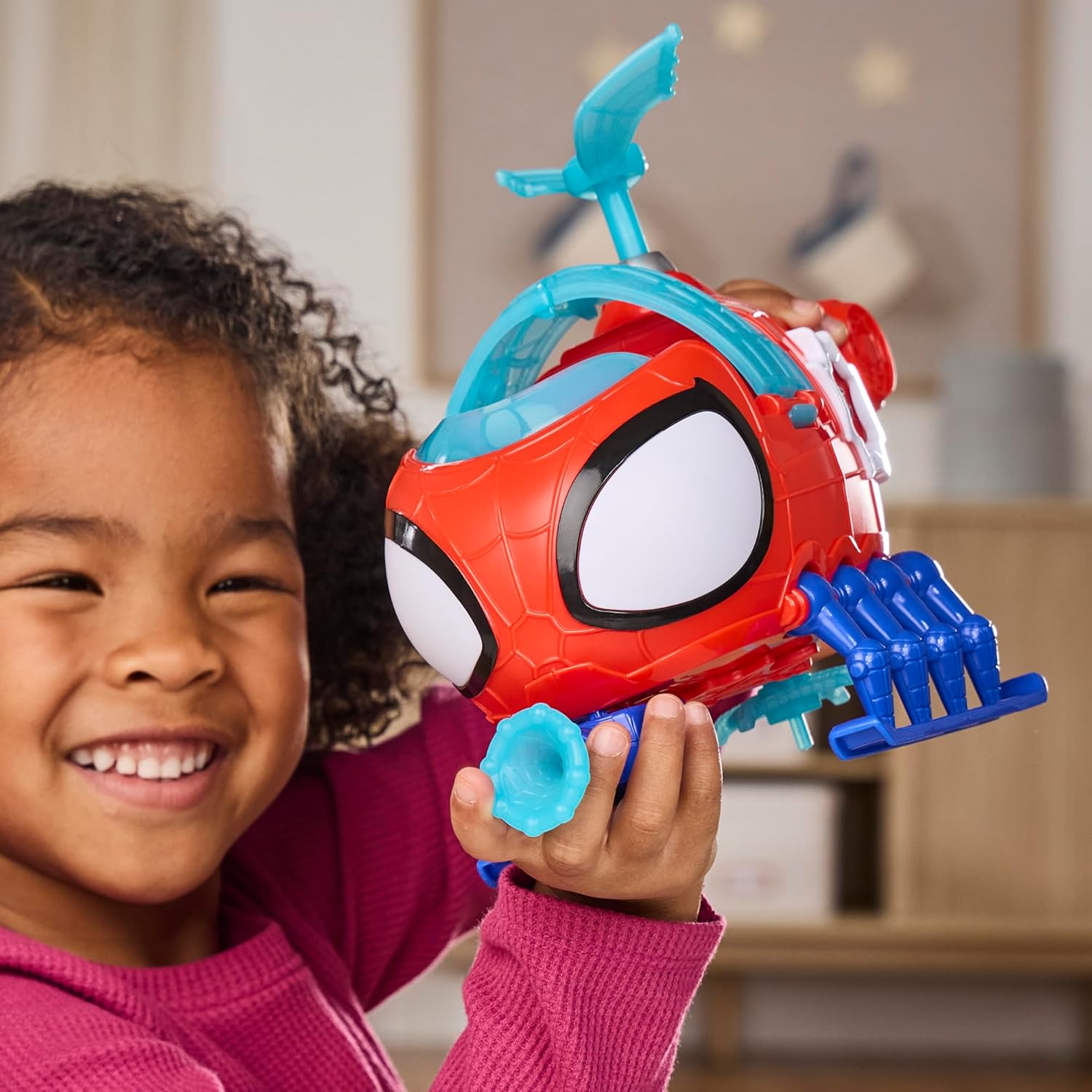 SPIDEY AND HIS AMAZING FRIENDS Marvel Team Spidey Copter, 3-Inch (7.6 CM) Action Figure & Toy Vehicle with Projectile, Super Hero Toys, Ages 3+