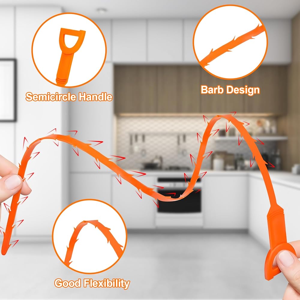 Drain Clog Remover Tool, 6 Pack Drain Hair Clog Remover Tool, 24 Inch Drain Cleaner Tool For - View #6