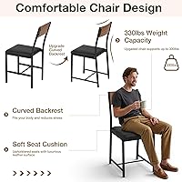 Vista 4 de Pamapic Round Dining Table Set for 4, Kitchen Table and Chairs for 4, Dining Room Circle Dinner Pedestal Table, Solid Metal Frame,Space Saving Wood