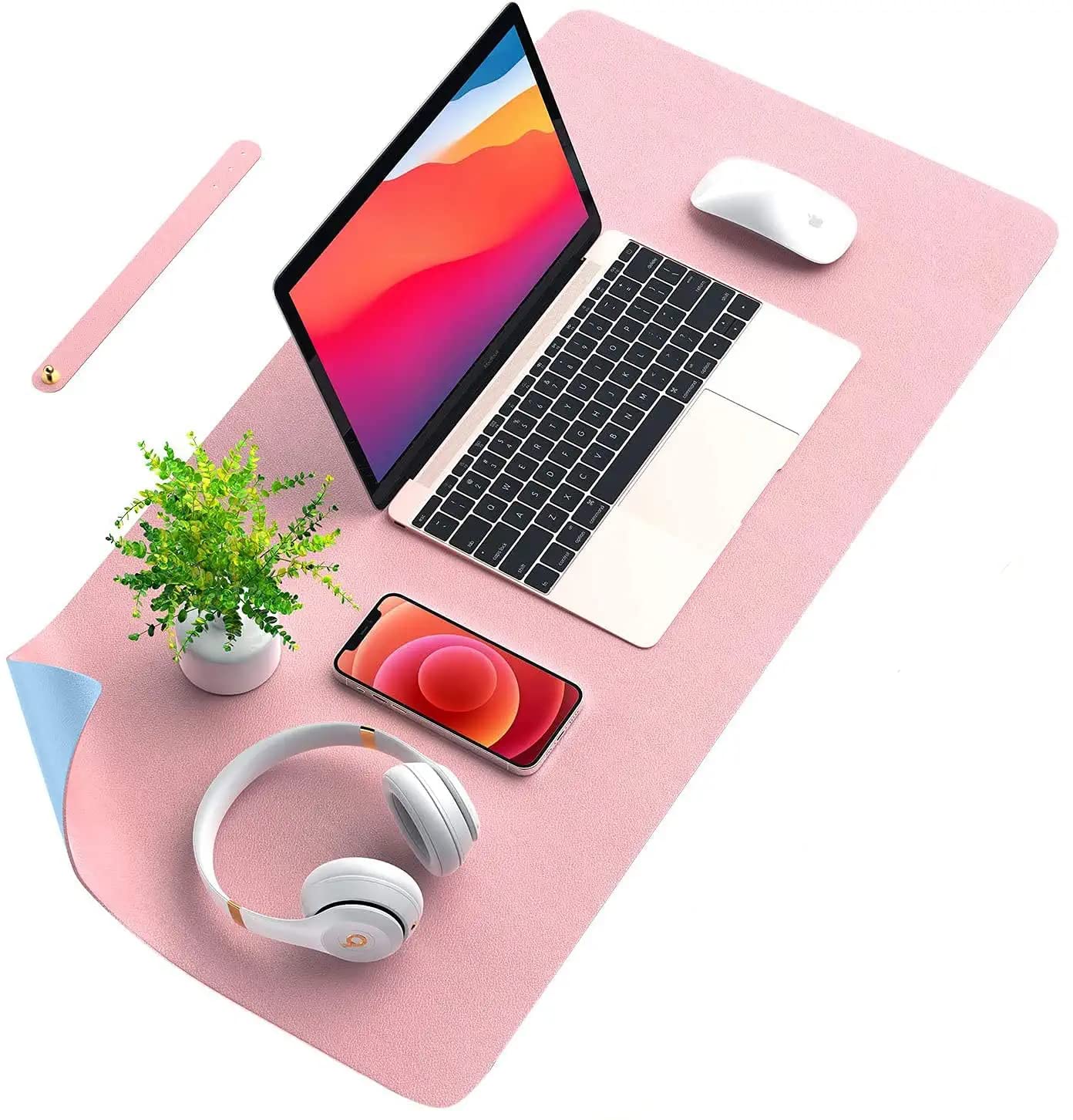 URVINOUS Desk Mat Blotter for Laptop Large Extended Mouse Pad for Office Table Mat Anti-Slip and Reversible Full Desk Mat (Pink-Blue, 45x90cm) (B0BBSCPQ1N) Amazon Price History, Amazon Price Tracker